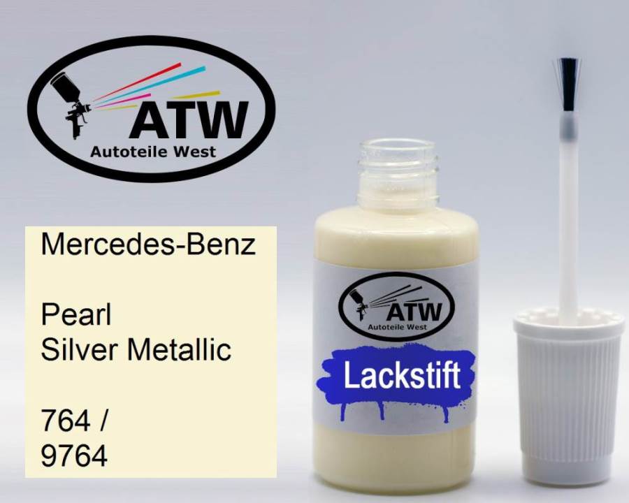 Mercedes-Benz, Pearl Silver Metallic, 764 / 9764: 20ml Lackstift, von ATW Autoteile West.